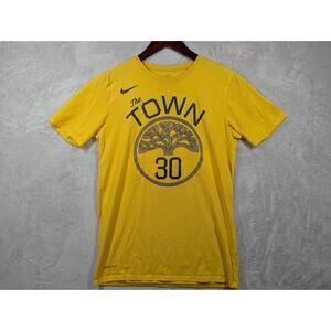 Nike Golden State Warriors Stephen Curry 30 The Town Yellow Shirt Size Small